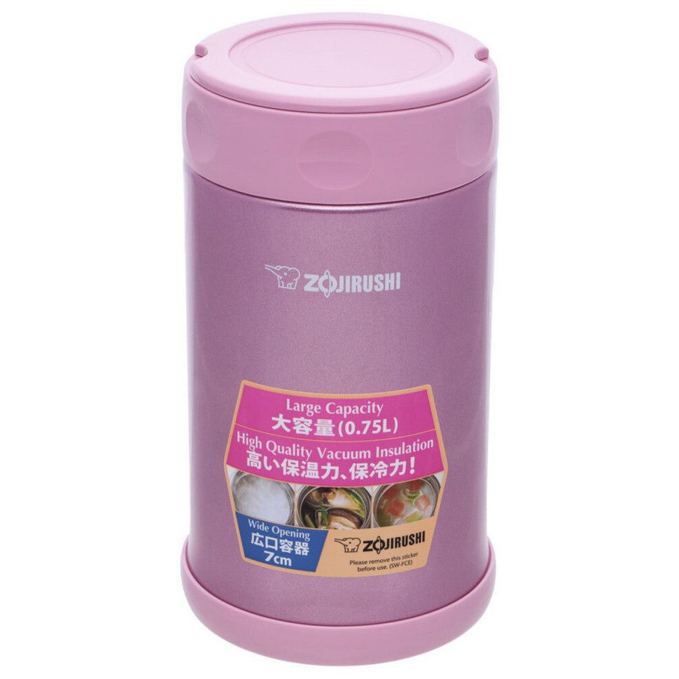 Пищевой термоконтейнер Zojirushi SW-FCE75PS 0,75 л, розовый