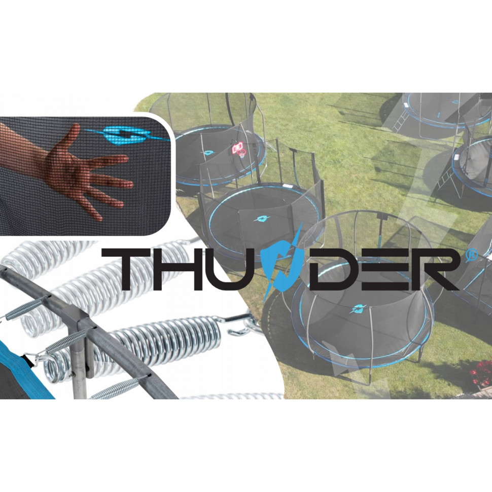 Батут с внутренней сеткой Thunder INSIDE-ELITE-12FT-BLUE Black/Blue 374 см