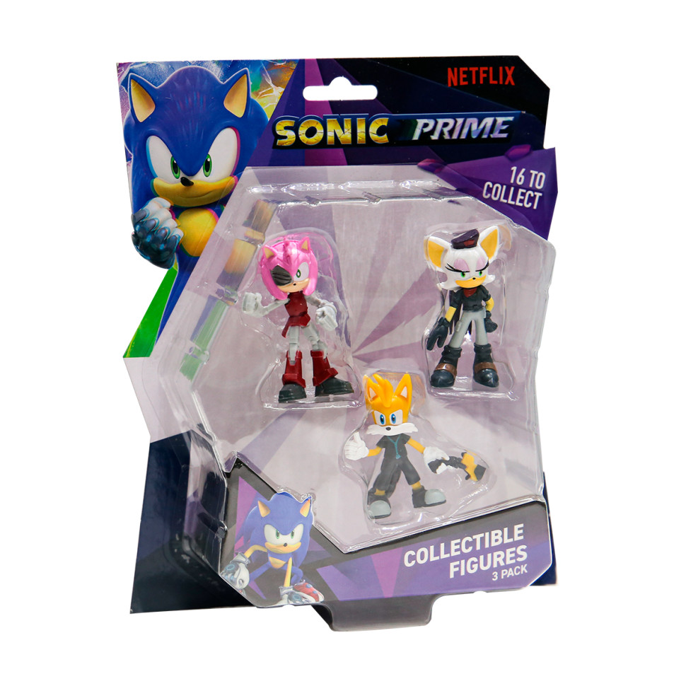 Набір ігрових фігурок Ребел Руж, Тейлз, Рості Роуз SONIC PRIME SON2020C 3 фігурки, 6,5 см