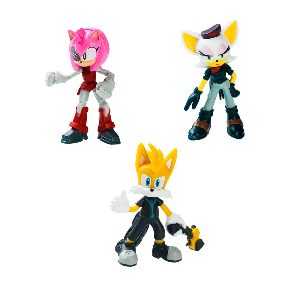 Набір ігрових фігурок Ребел Руж, Тейлз, Рості Роуз SONIC PRIME SON2020C 3 фігурки, 6,5 см
