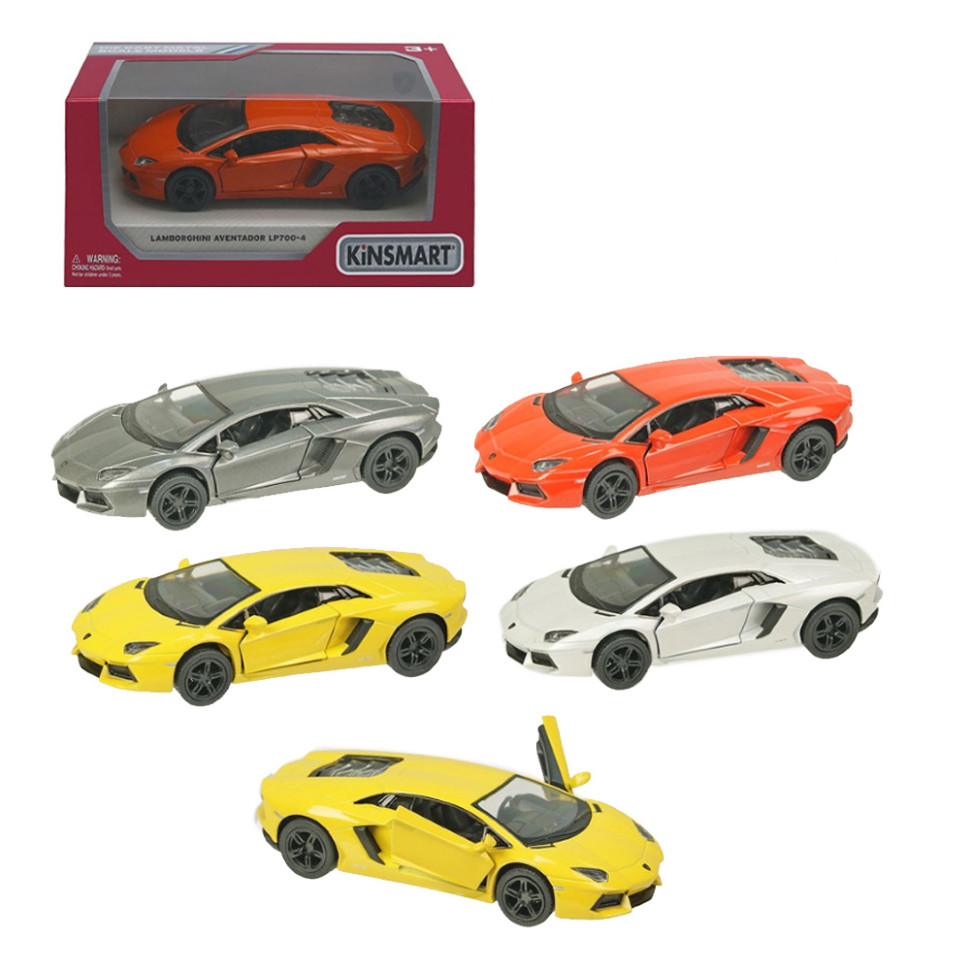 Автомодель легковая LAMBORGHINI AVENTADOR LP 700-4, 5'' Kinsmart KT5355W инерционная, масштаб 1:38