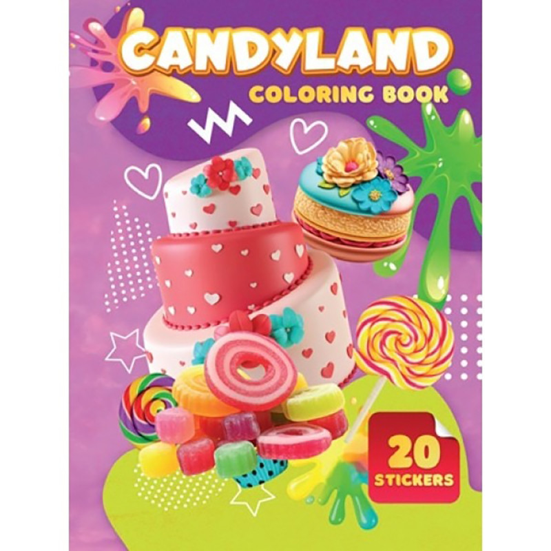 Детская раскраска Candyland Jumbi А06012506, 20 наклеек А4 