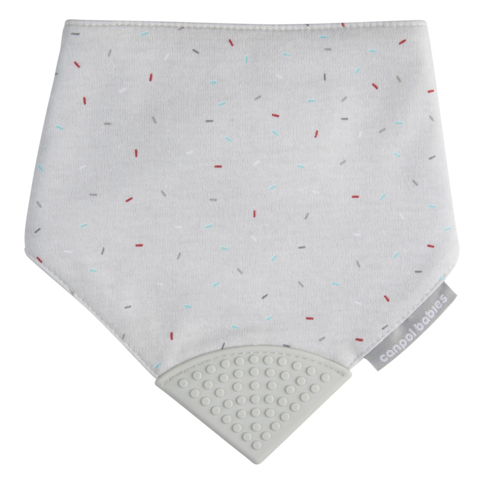Детский слюнявчик с прорезывателем Canpol babies 26/902_grey серый