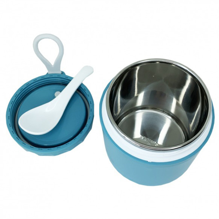 Ланчбокс с ложкой Mega Zayka MGZ-0122(Blue) 430 мл