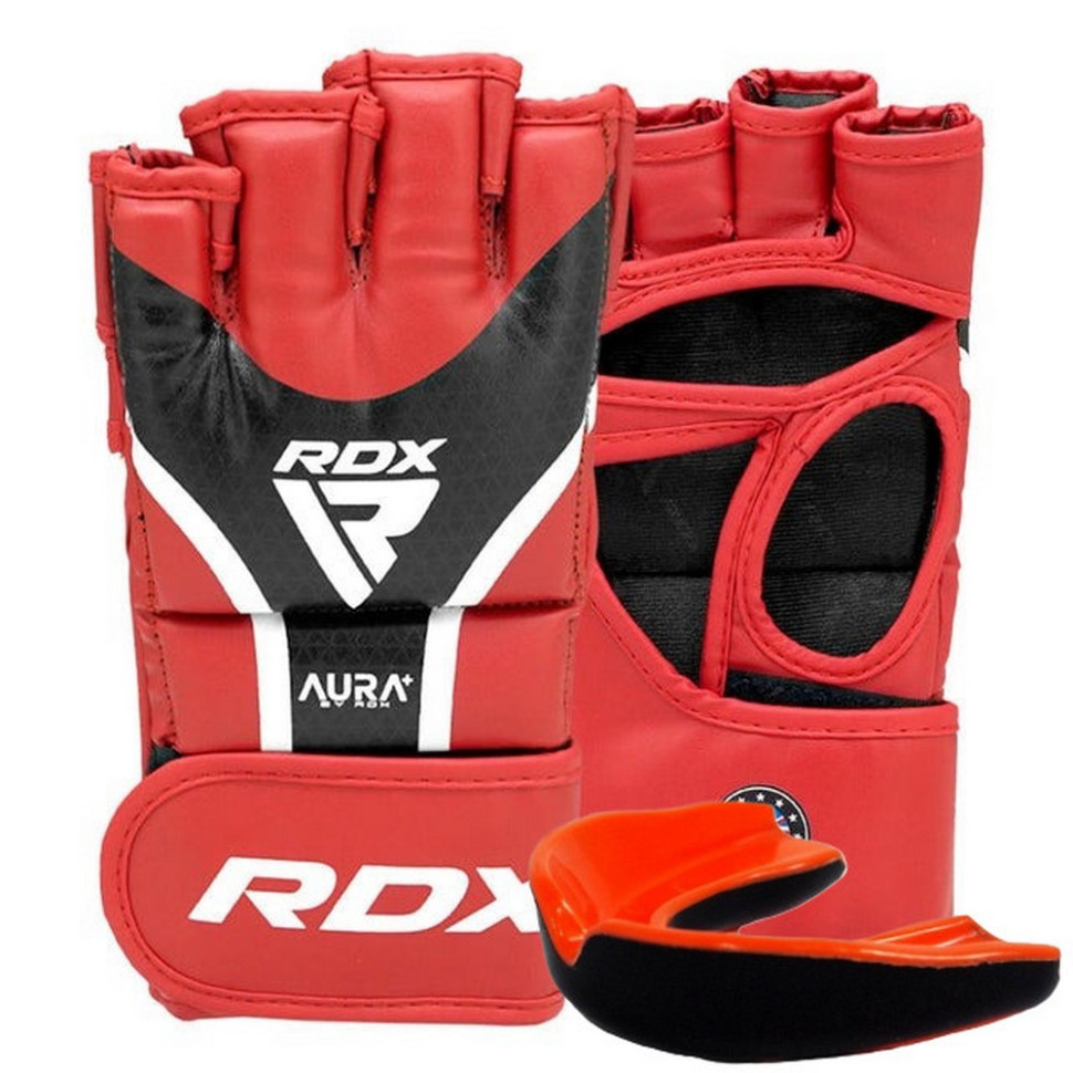 Перчатки для ММА AURA PLUS T-17 RDX Inc Limited GGR-T17RB-L+ Red/Black, L (капа в комплекте)