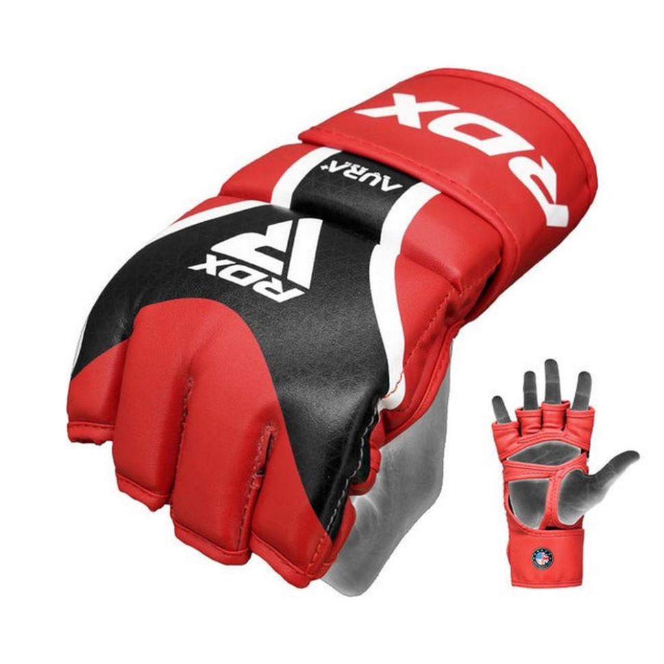 Перчатки для ММА AURA PLUS T-17 RDX Inc Limited GGR-T17RB-L+ Red/Black, L (капа в комплекте)