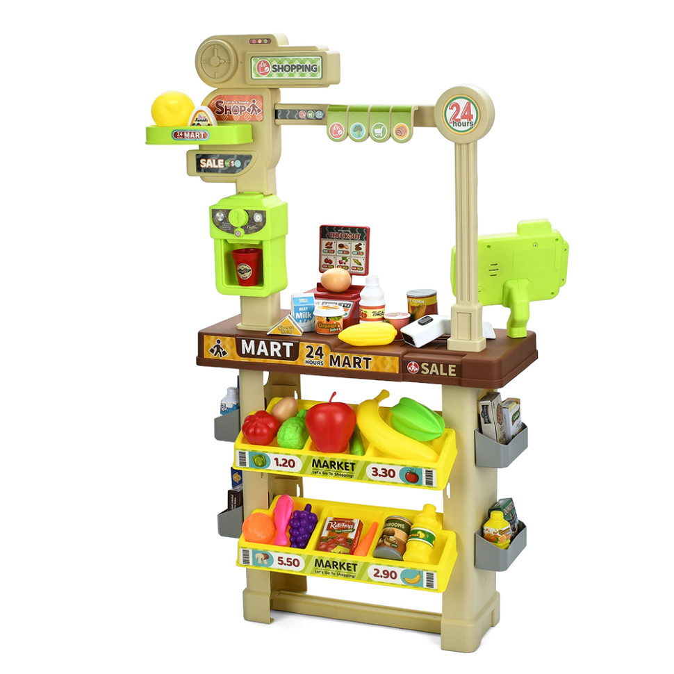Ігровий набір Магазин Bambi 922-204 каса, сканер, звук, світло, продукти, 61 предмет