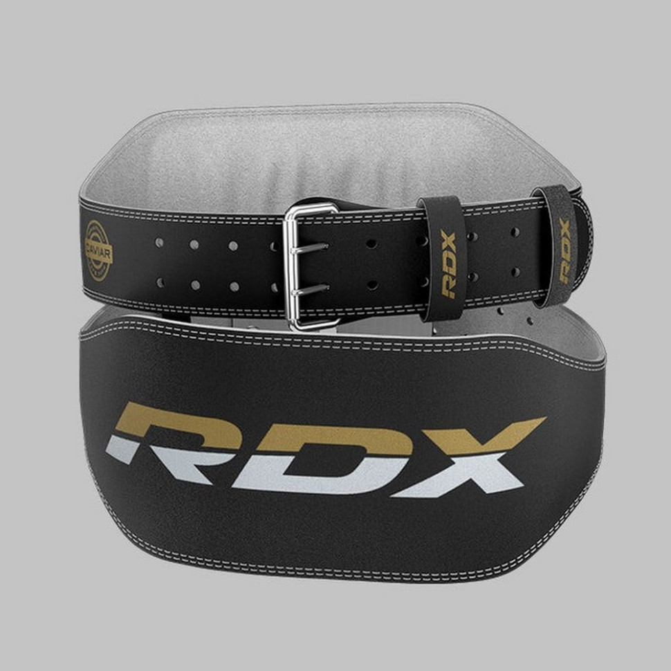 Пояс для тяжелой атлетики 6 RDX Inc Limited WBS-6RB-XL, кожаный, Black Gold, XL