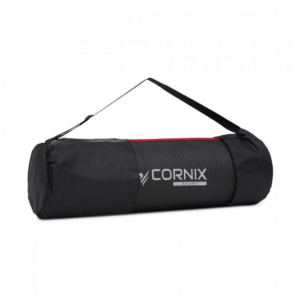 Килимок спортивний для йоги та фітнесу Cornix XR-0094, 183 x 61 x 1 см, Black/Red