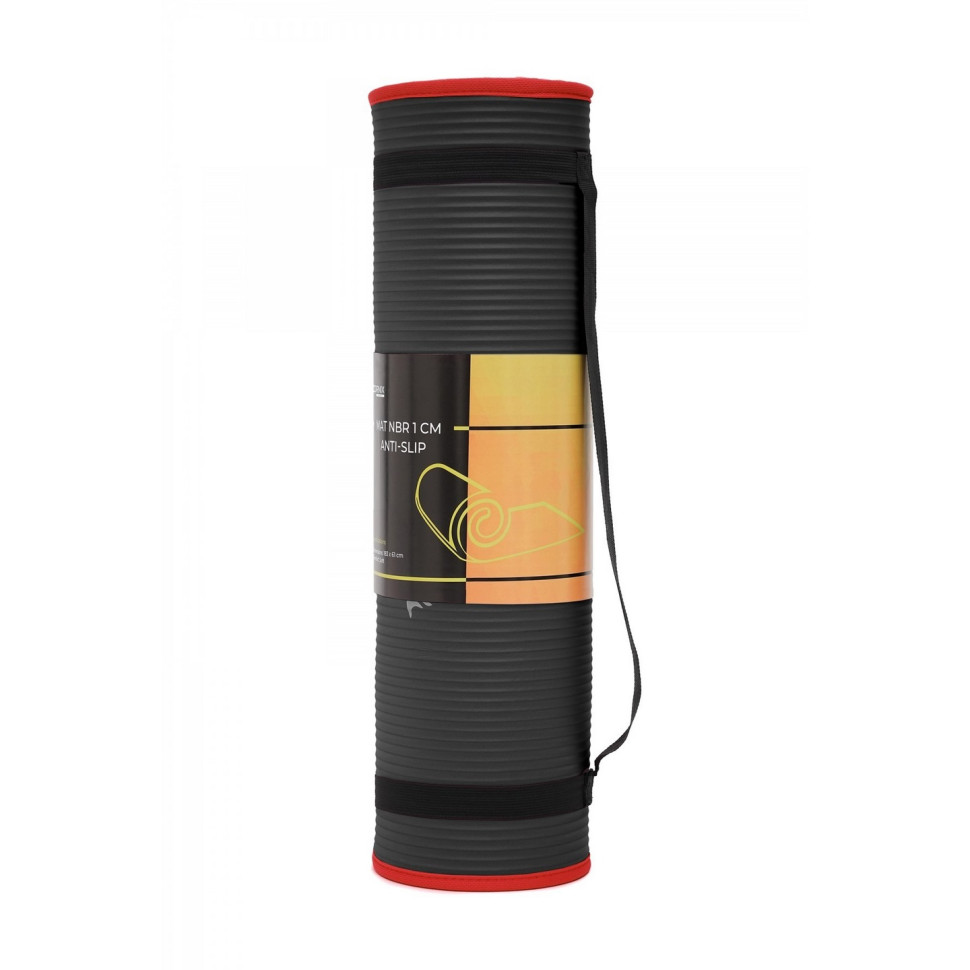 Килимок спортивний для йоги та фітнесу Cornix XR-0094, 183 x 61 x 1 см, Black/Red