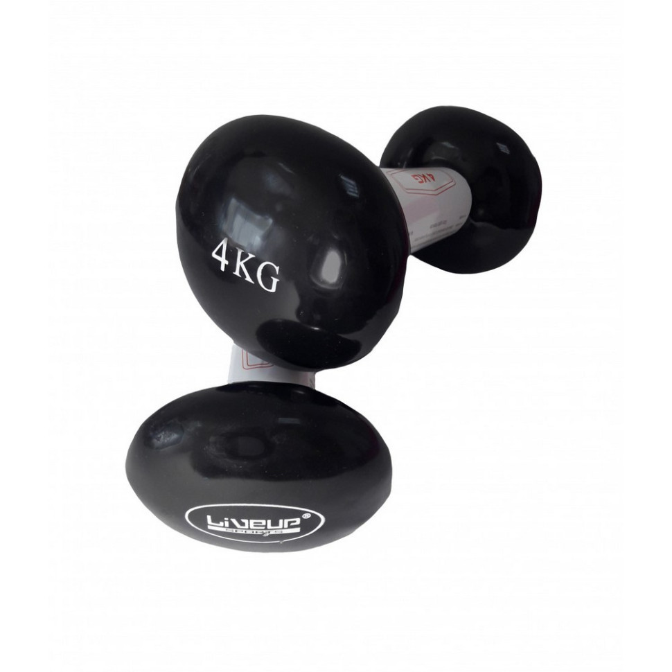 Гантели виниловые пара VINYL DUMBBELL EGG HEAD LiveUp LS2001-4, 2 шт, 4 кг