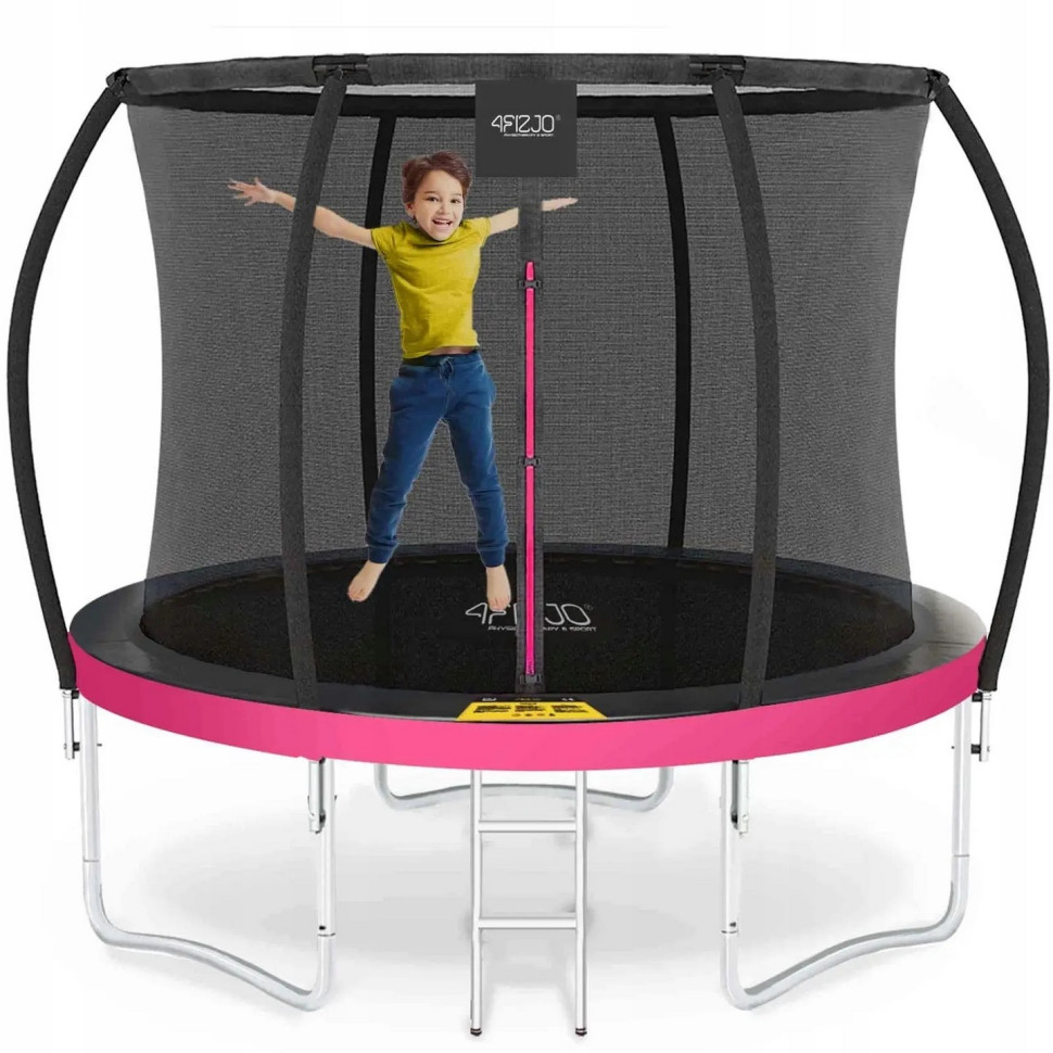 Батут із внутрішньою сіткою Premium 4FIZJO 4FJ0603, 8FT 252 см, Black/Pink