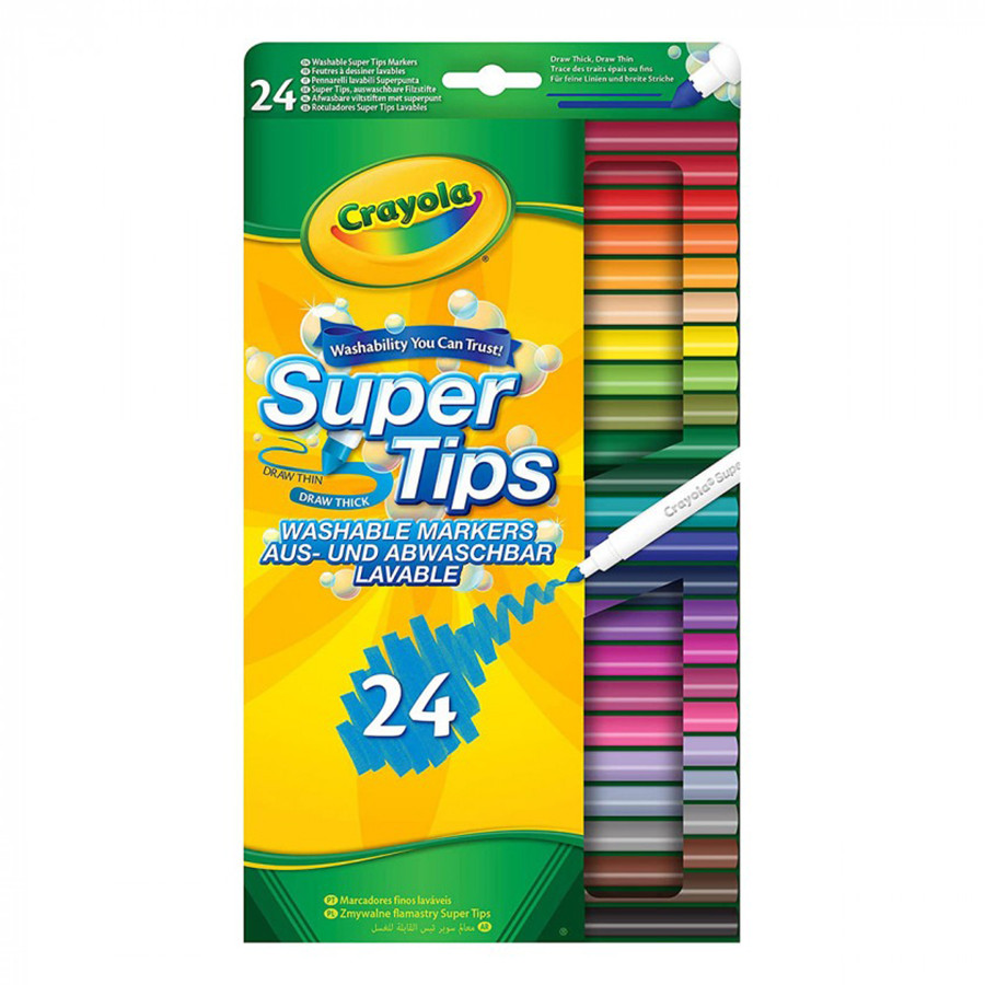 Набор фломастеров Supertips Crayola 7551 washable, 24 шт