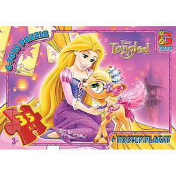 Дитячий пазл "Рапунцель" G-Toys TA010 плакат 35 елементів
