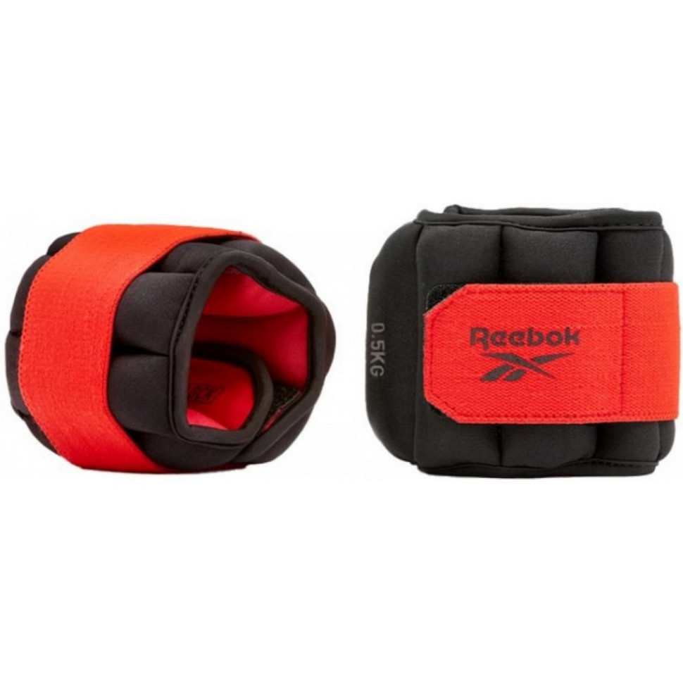 Утяжелители лодыжки Flexlock Ankle Weights Reebok RAWT-11270 черный, красный 0.5 кг