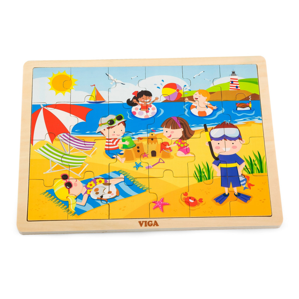 Деревянный пазл Лето Viga Toys 51270, 24 элемента
