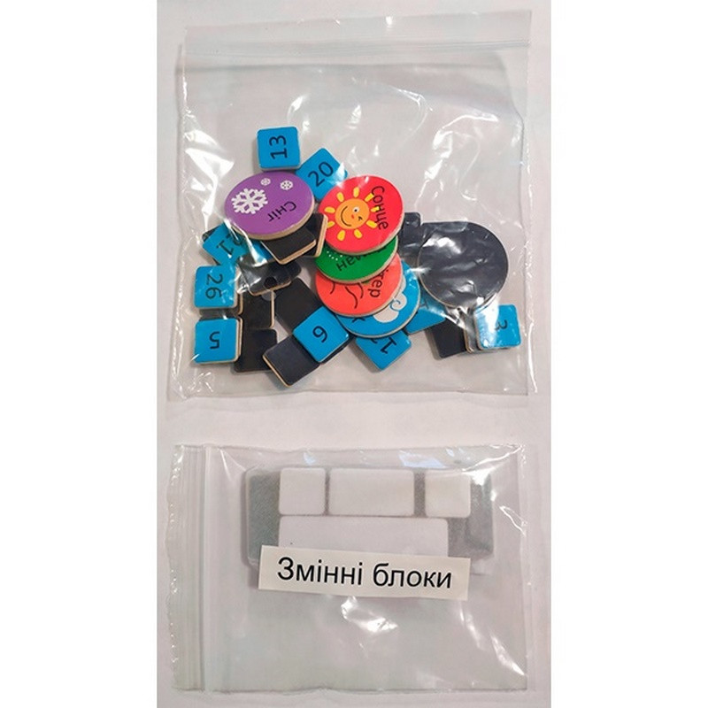Магнітний календар з годинником Viga Toys 50377U українською мовою