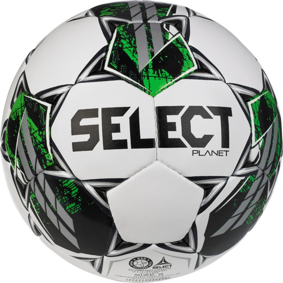 Мяч футбольный PLANET v23 Select 038556-963 бело-зеленый № 5