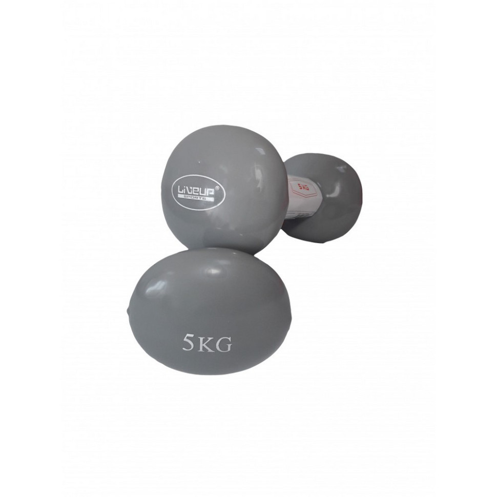 Гантели виниловые пара VINYL DUMBBELL EGG HEAD LiveUp LS2001-5, 2 шт, 5 кг