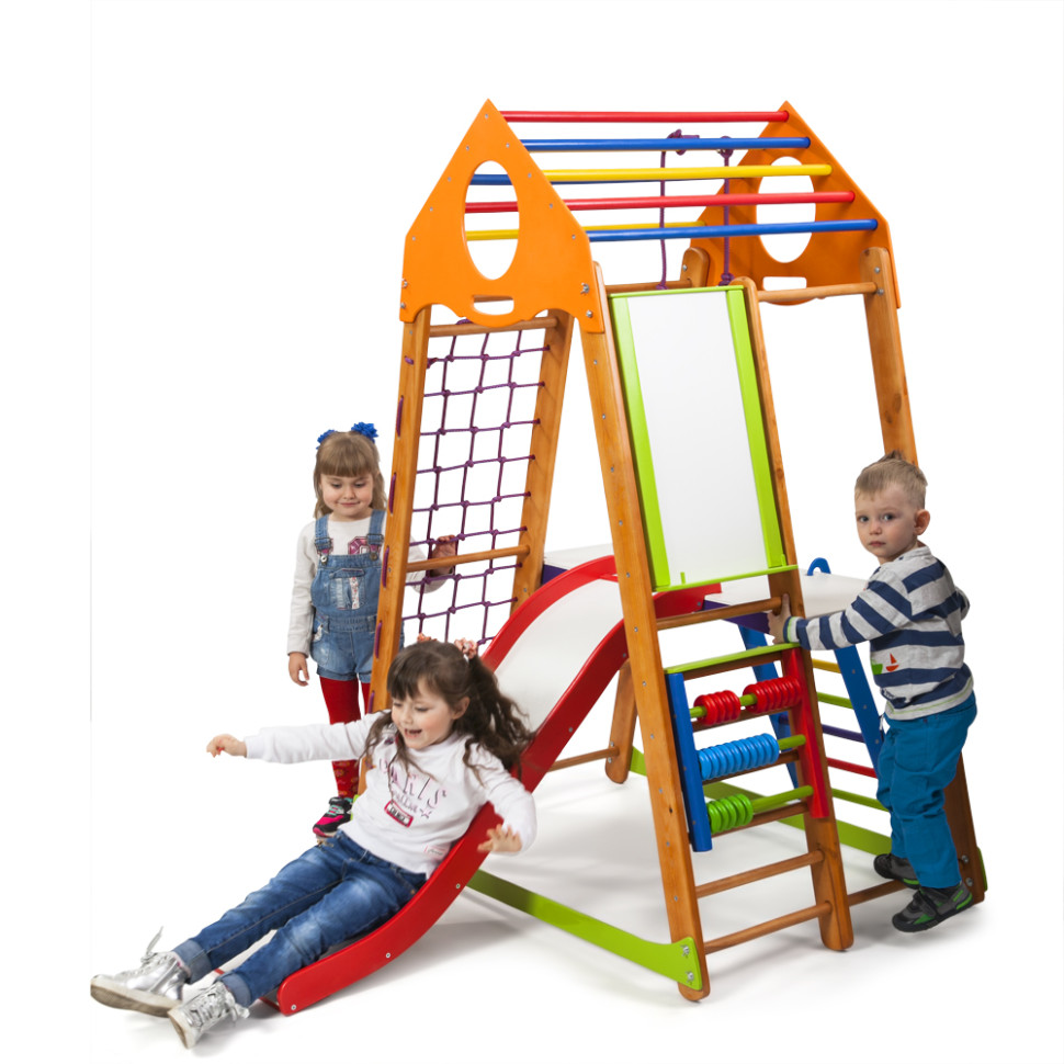 Дитячий спортивний комплекс SportBaby BambinoWood Plus 3 з кольоровими рахунками