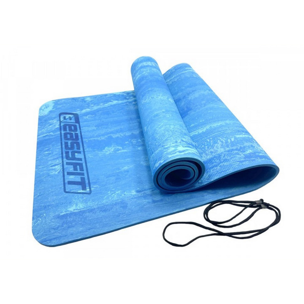 Килимок для йоги та фітнесу PER Premium Mat EasyFit EF-1930-Bl 8 мм, Синій