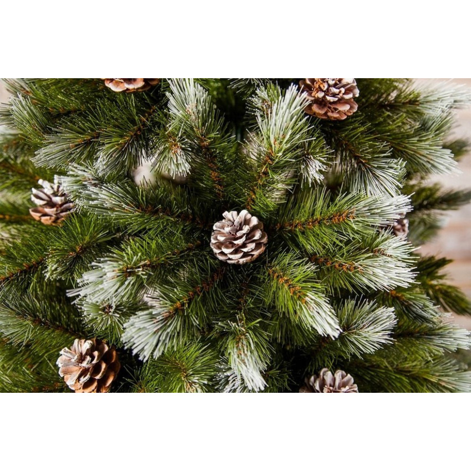Сосна Pittsburgh Triumph Tree 8718861280340, 1,85 м зелена з ефектом покриття інеєм і шишками