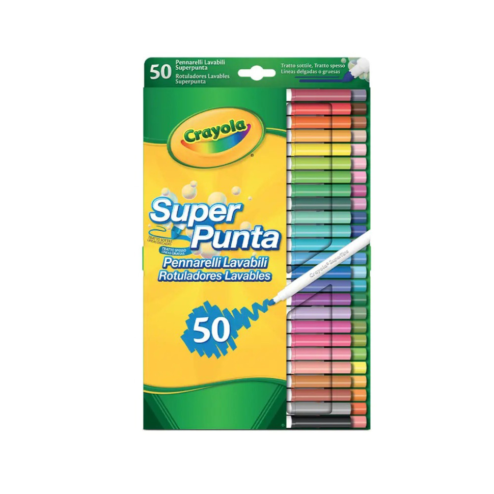 Набір фломастерів Supertips Crayola 7555 washable, 50 шт