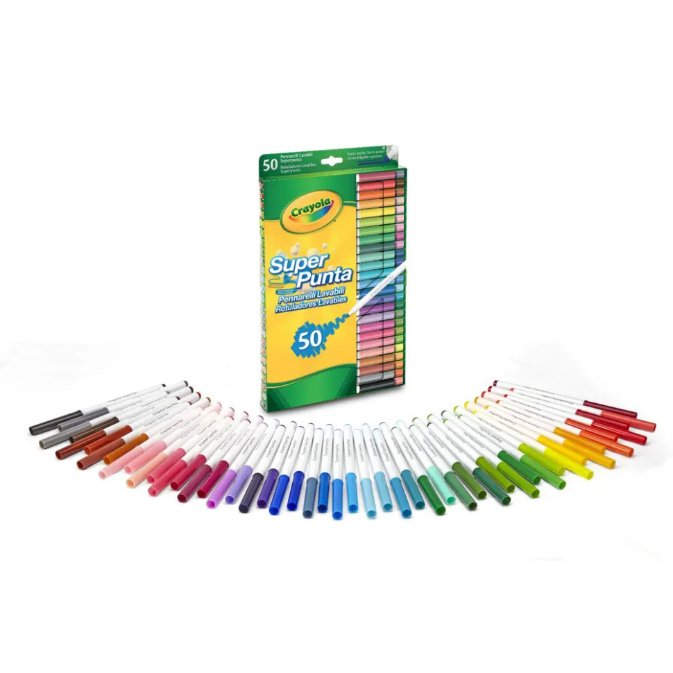 Набір фломастерів Supertips Crayola 7555 washable, 50 шт