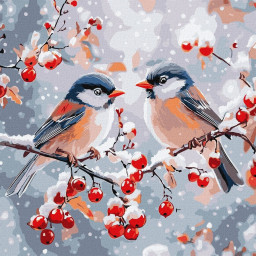 Картина по номерам "Зимняя гармония" ©art_selena_ua Идейка KHO6701, 40х40 см Картина по номерам "Зимняя гармония" ©art_selena_ua Идейка KHO6701, 40х40 см