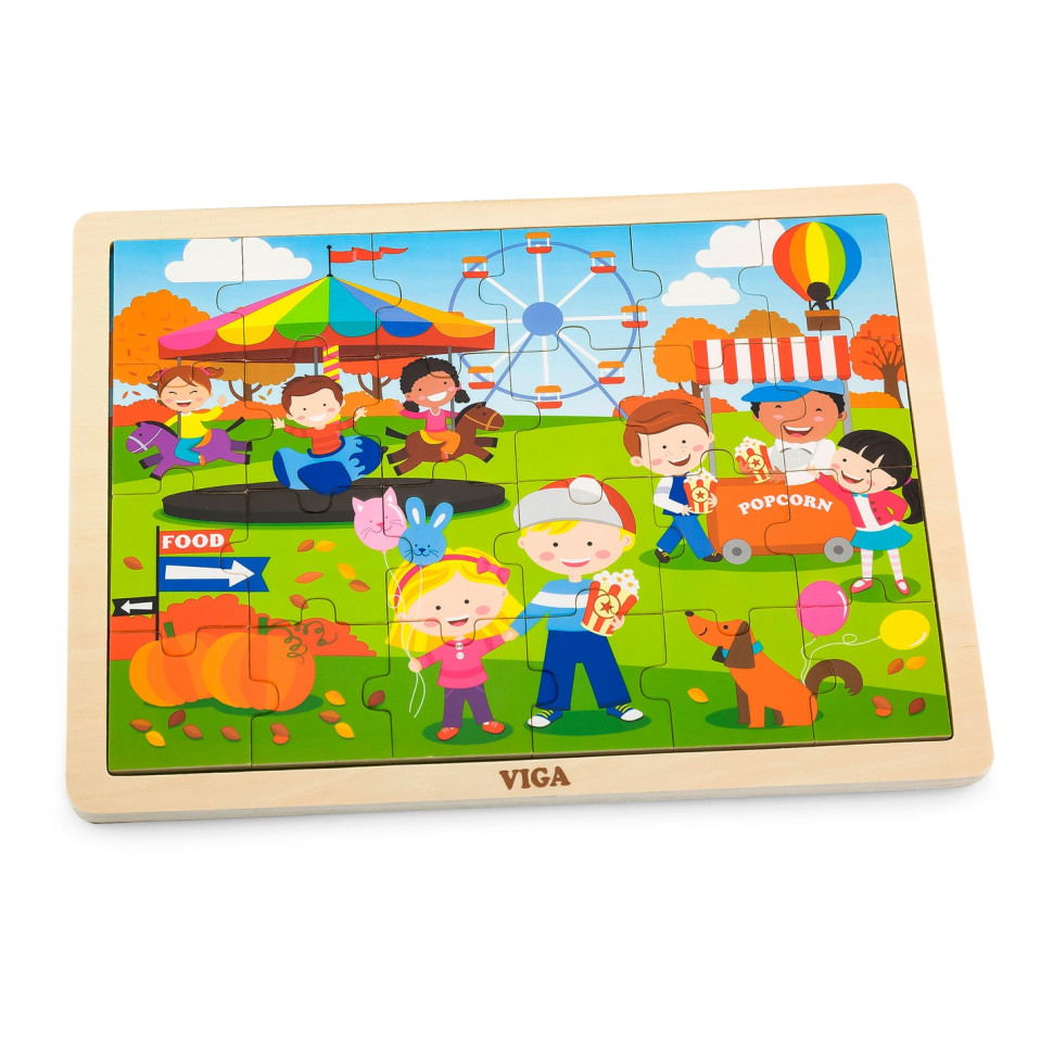 Деревянный пазл Осень Viga Toys 51271, 24 элемента