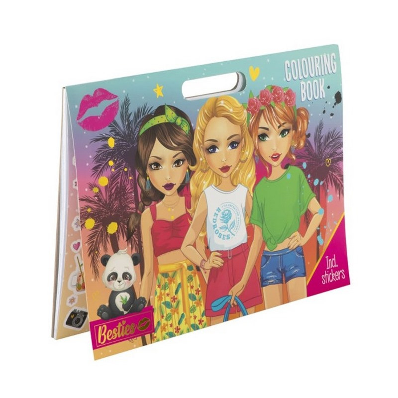 Раскраска со стикерами «Мега» Besties 961023, 12 наклеек