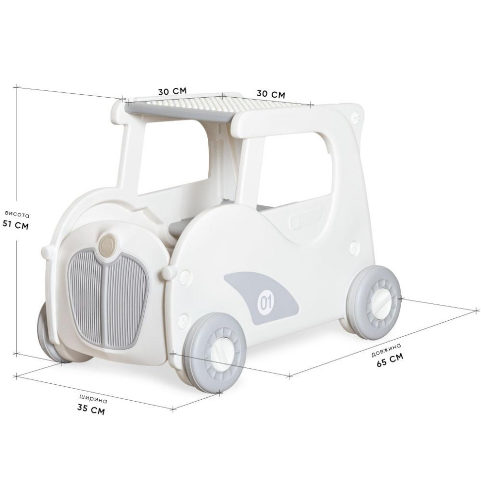 Тележка для игрушек 5в1 Luigi Mealux KD-D122 Grey 65х35х51 см