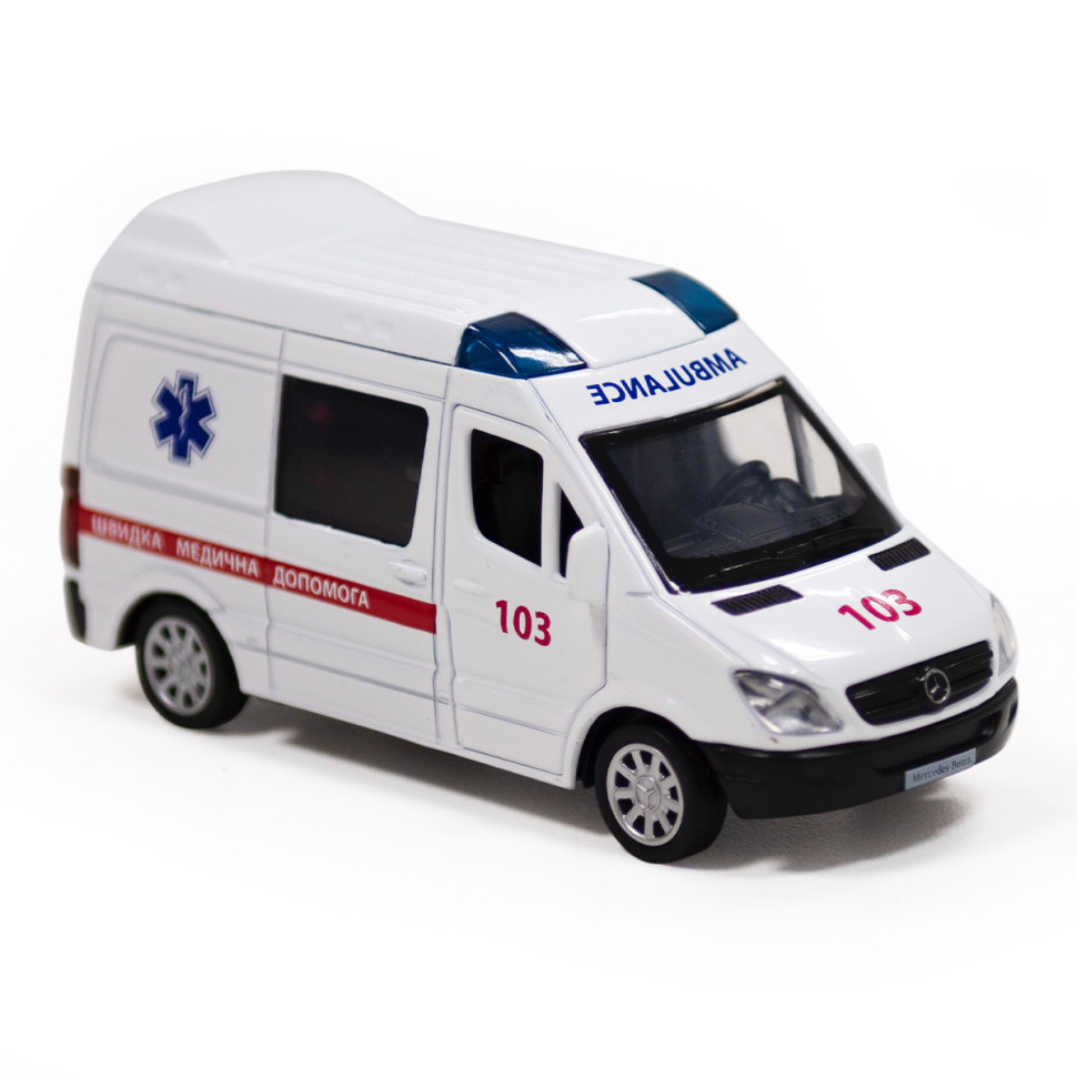 Автомодель дитяча Швидка допомога MERCEDES-BENZ SPRINTER TechnoDrive 250295 інерційна