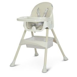 Стульчик для кормления Bambi M 4136-2 Ice Gray, складной, 5-ти точечный, экокожа