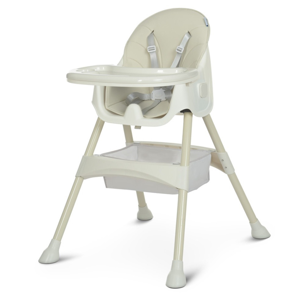 Стульчик для кормления Bambi M 4136-2 Ice Gray, складной, 5-ти точечный, экокожа