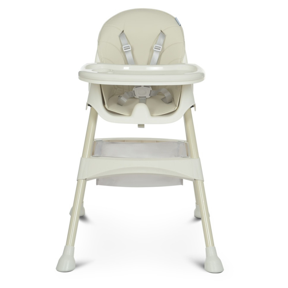 Стульчик для кормления Bambi M 4136-2 Ice Gray, складной, 5-ти точечный, экокожа