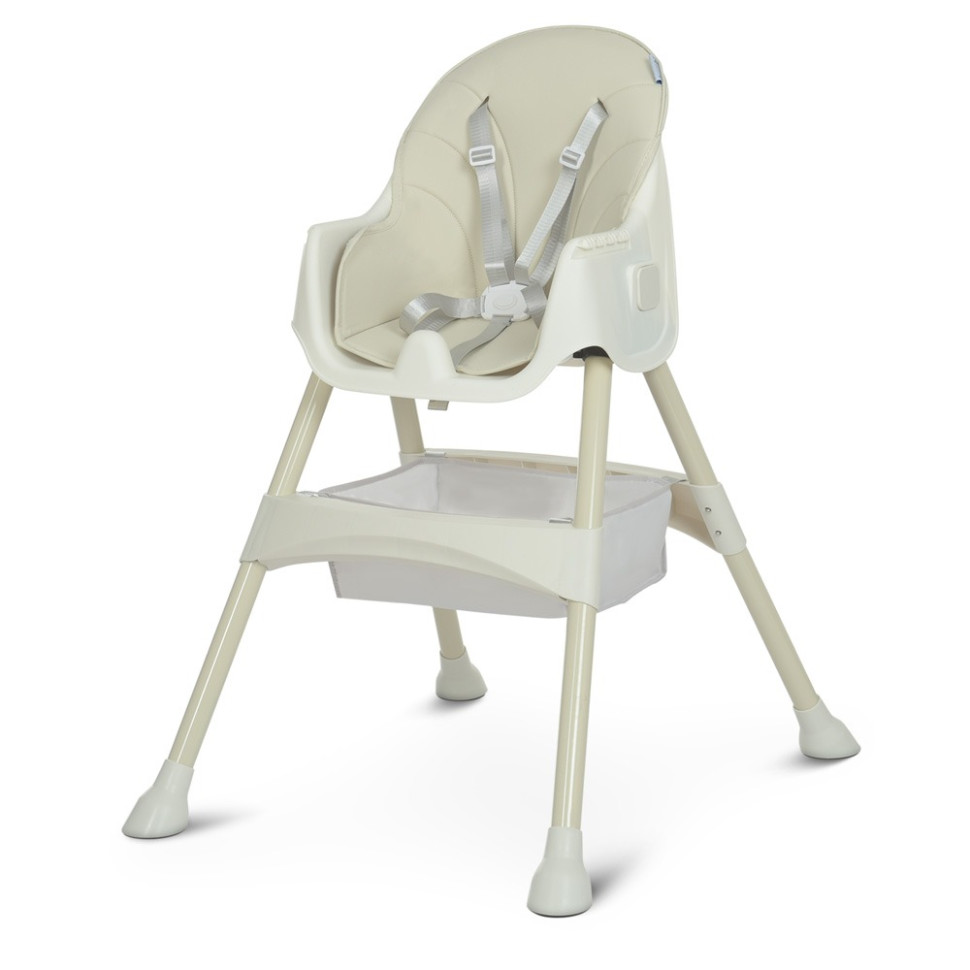 Стульчик для кормления Bambi M 4136-2 Ice Gray, складной, 5-ти точечный, экокожа