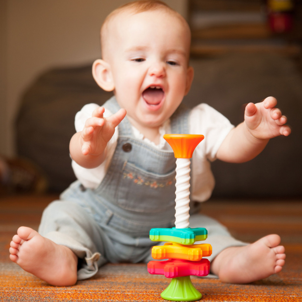 Пірамідка-спінер MiniSpinny Fat Brain Toys FA134-1 Тактильна