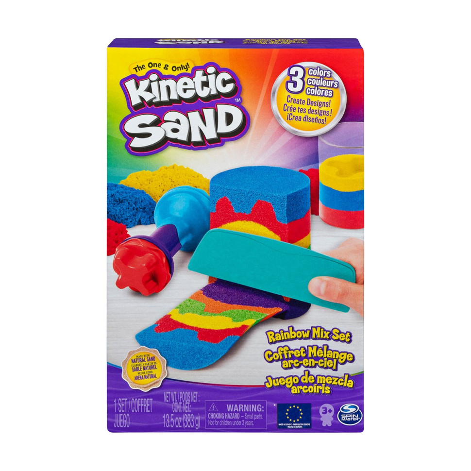 Набор песка для детского творчества «Радужный Микс» Kinetic Sand 71474KS 3 цвета 383 г