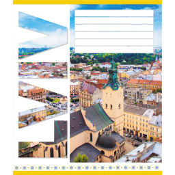 Тетрадь общая "Города Украины" Leader 060-610031K-5 в клеточку, 60 листов