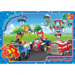 Пазл детский "Paw Patrol" Щенячий патруль G-Toys PW0819, 35 элементов