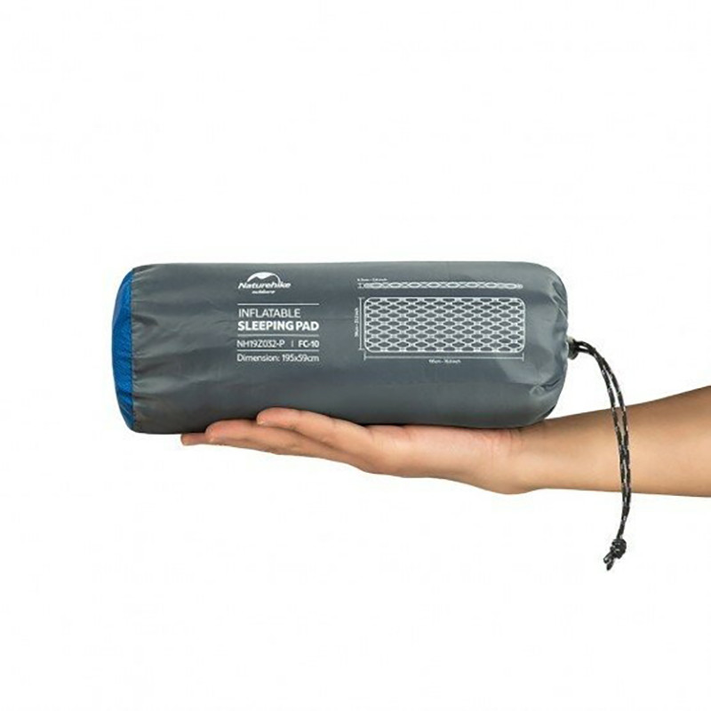 Килимок надувний NH20FCD0 Naturehike 6927595734261, 65 мм, блакитний