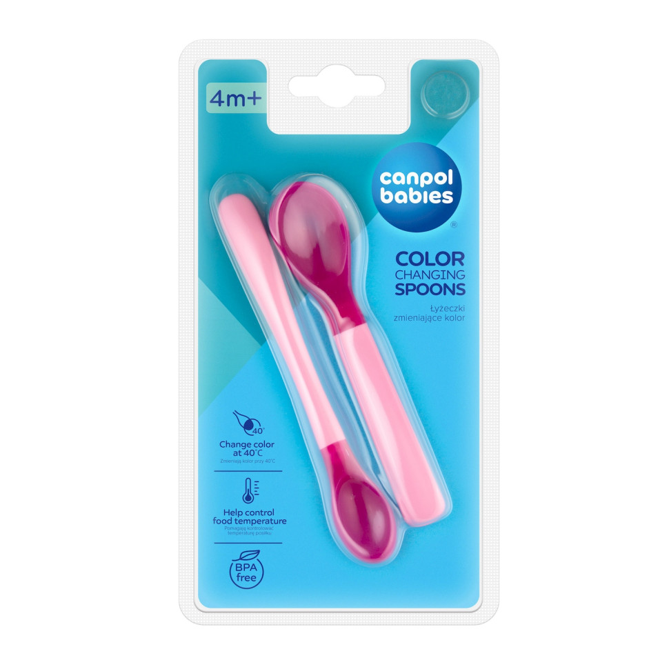 Детские ложечки для кормления Canpol babies 9/581_pin меняют цвет, розовые