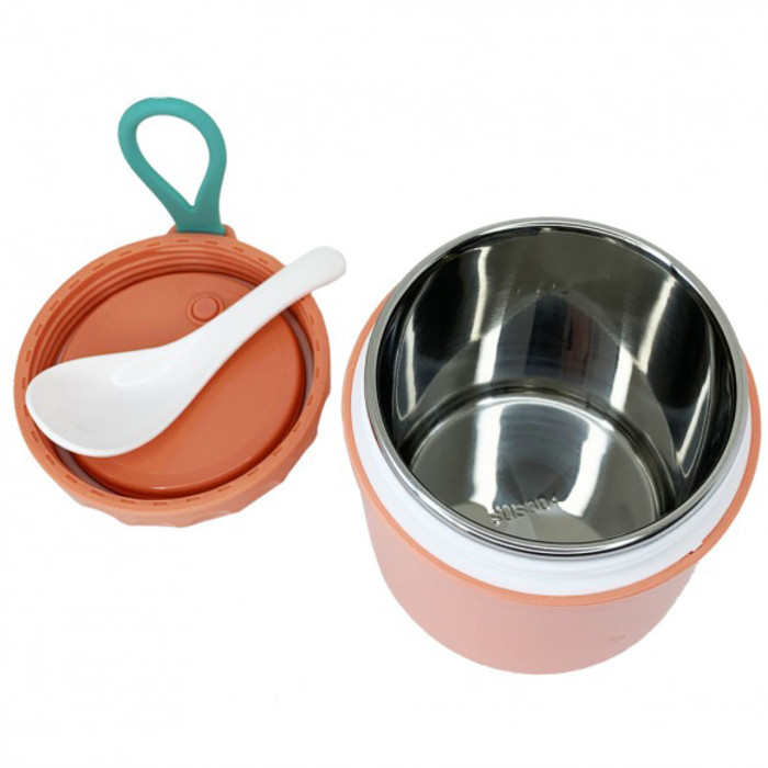 Ланчбокс с ложкой Mega Zayka MGZ-0122(Pink) 430 мл