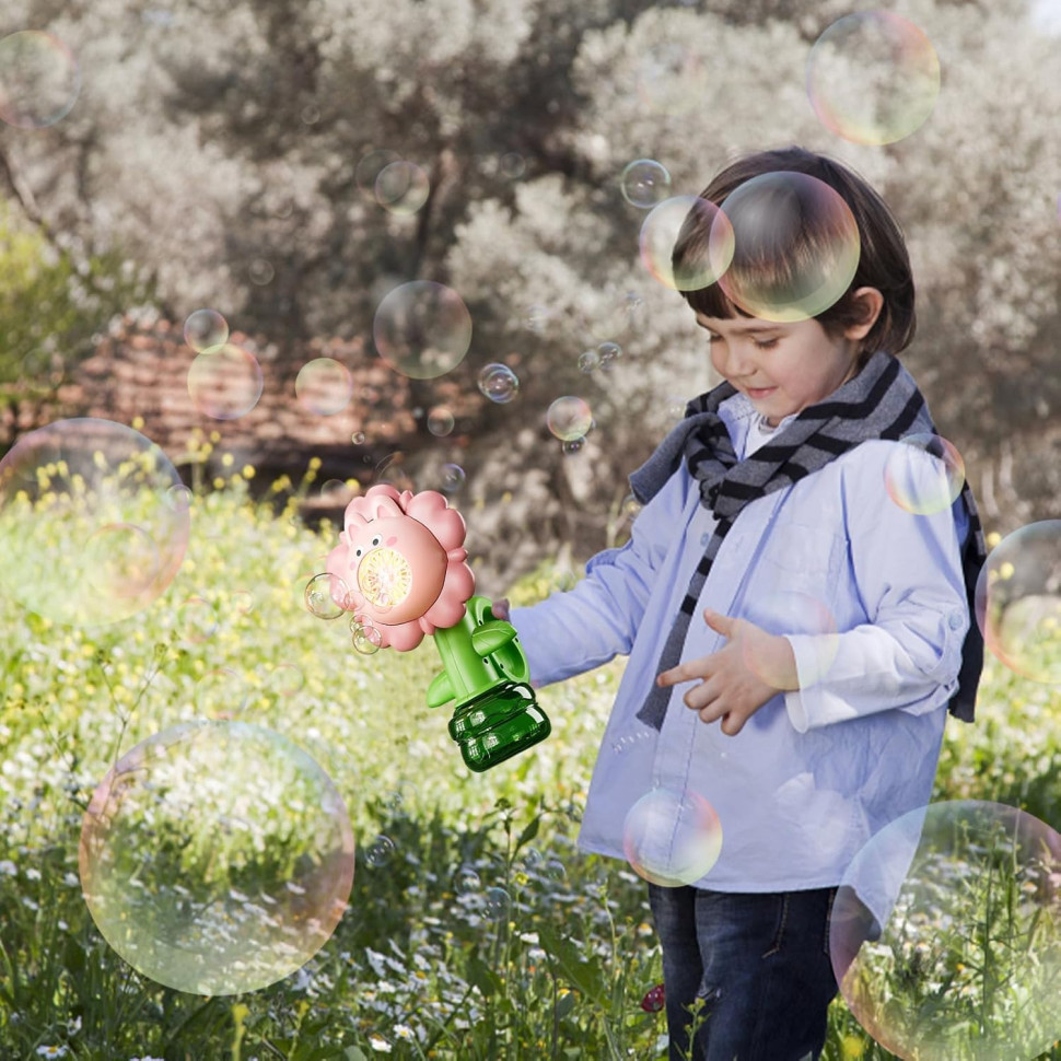 Мыльные пузыри Flower Bubble Machine Bambi BJC-5A(Bunny-Pink) со светом