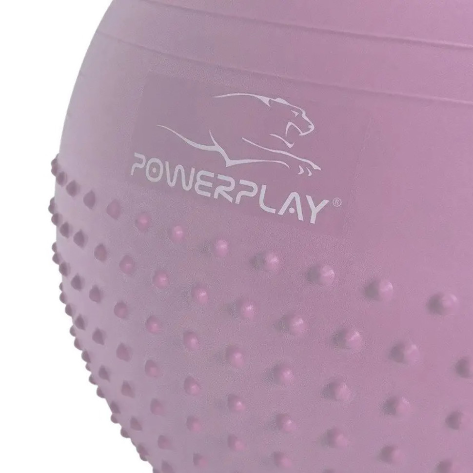 М'яч для фітнесу PowerPlay PP_4003_65cm_Violet, Ліловий, насос