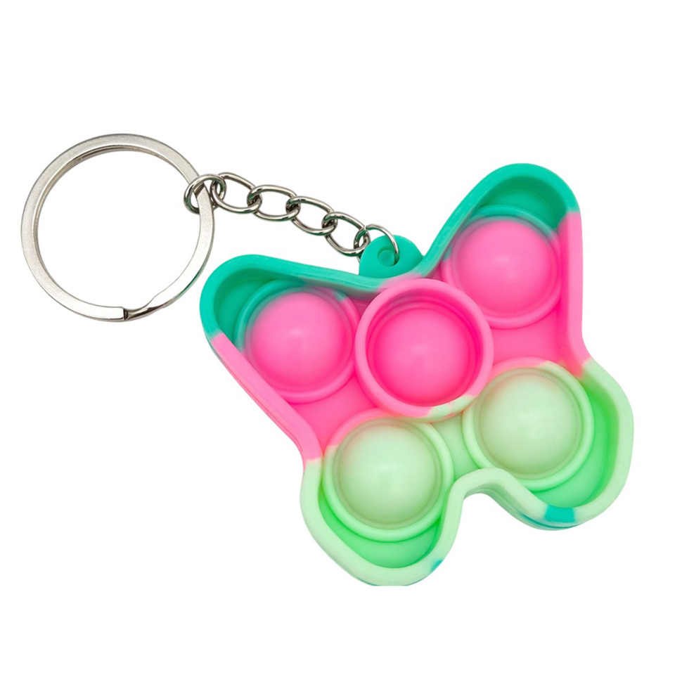 Детский антистресс-брелок Pop It мини Бабочка Bambi AA3641-9 силикон, 5,5х4,8х1 см