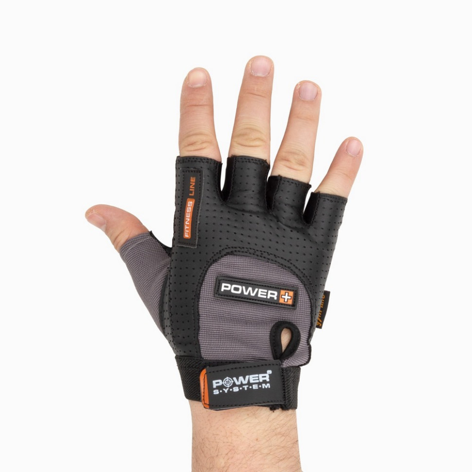 Рукавички для фітнесу Power Plus Power System PS-2500_S_Black-grey, S 21 см