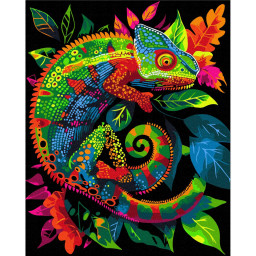 Картина по номерам "Неоновый хамелеон" Brushme BSB0023 с флуоресцентными красками 40х50 см Картина по номерам "Неоновый хамелеон" Brushme BSB0023 с флуоресцентными красками 40х50 см