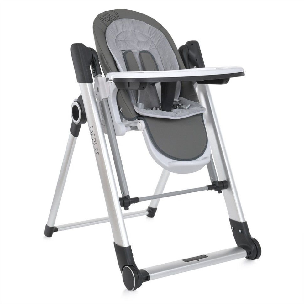Стульчик-качели El Camino ME 1102 DEBUT Serious Gray, р/у, эл.прив., для кормления, 5-точ.рем.